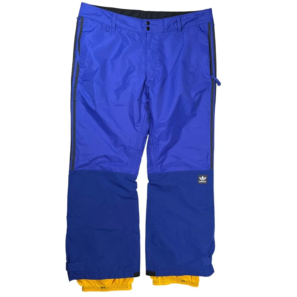 Adidas Snowboard Pants Mens XL Blue DW3997 Side Stripe Insulated Winter Skiing